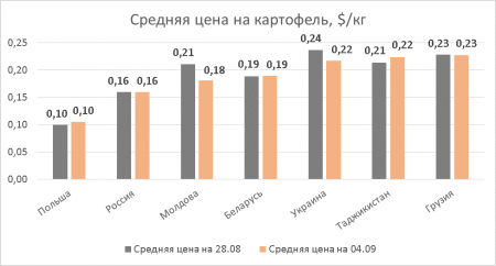 В Молдове и Украине подешевел картофель, а в Беларуси морковь. Обзор рынка за 36-ю неделю 2020 г.